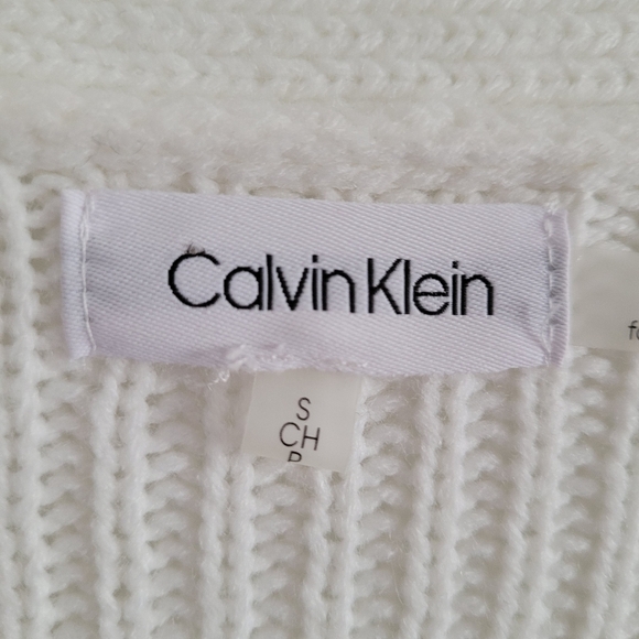 Calvin klien white knit dotted cardigan sweater - Picture 3 of 9